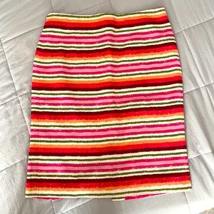Talbots striped linen pencil skirt